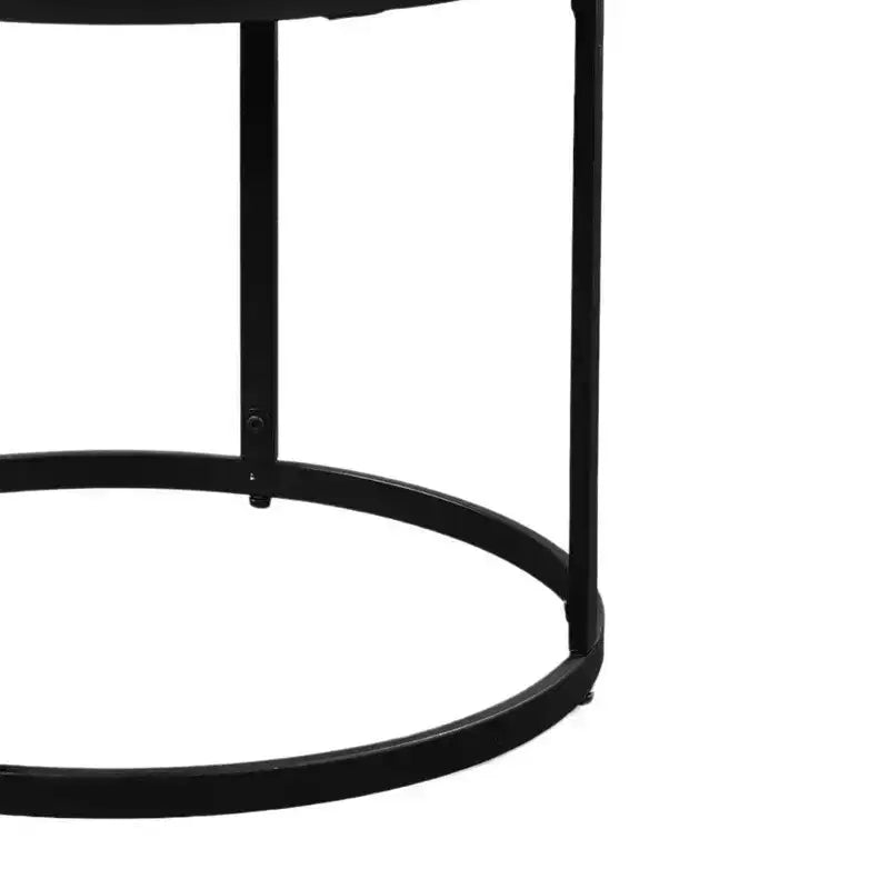 Table d'appoint, plateau rond en marbre moderne, cadre en fer classique