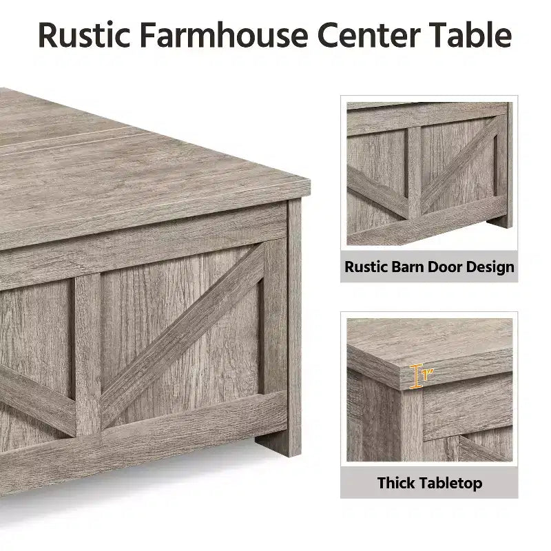 Table basse en bois relevable avec compartiments de rangement cachés pour salon et réception