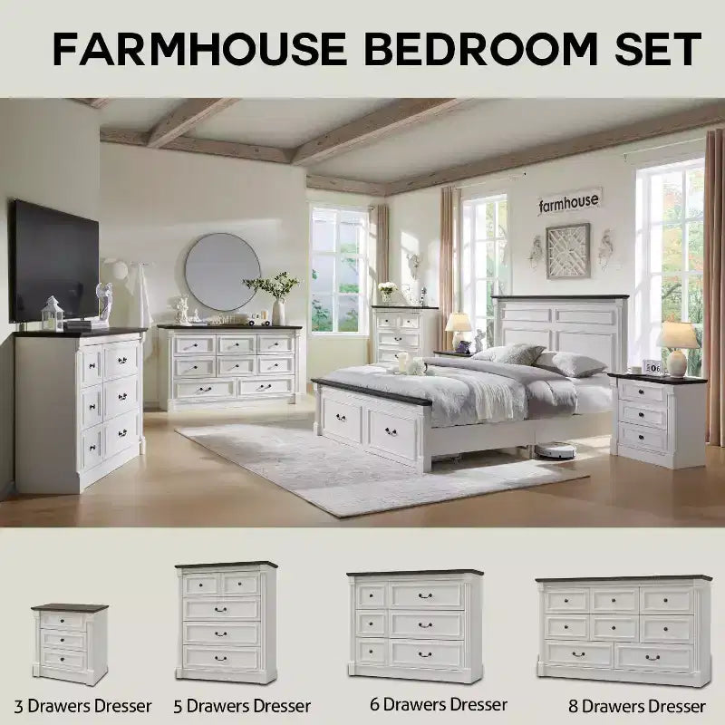 Cadre de lit Queen Size avec tête de lit de 51 po de haut, pied de lit romain de 20 po, 2 grands tiroirs de rangement, sommier tapissier non requis