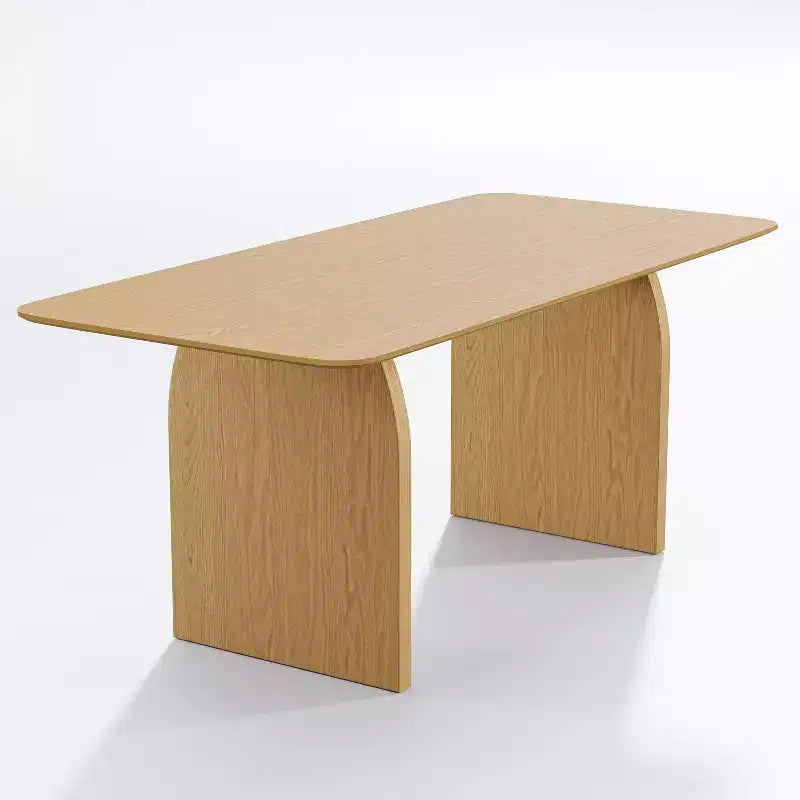 Table de salle à manger de ferme Table de cuisine en bois massif avec pieds arqués Plateau carré en bois naturel pour salle à manger et cuisine