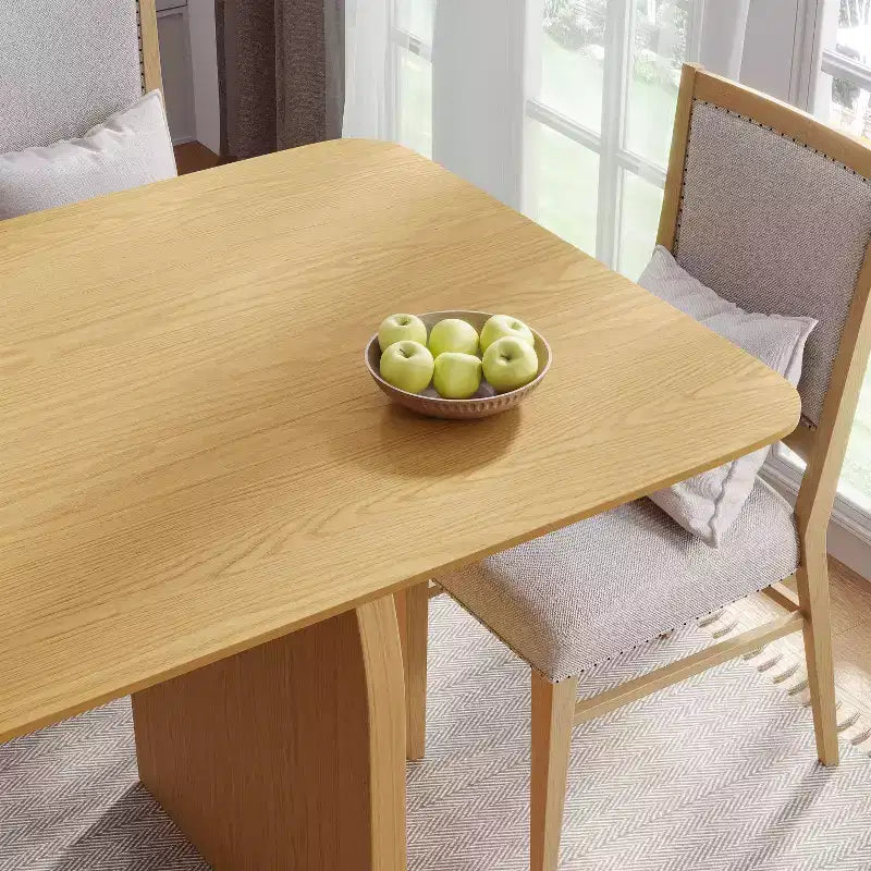 Table de salle à manger de ferme Table de cuisine en bois massif avec pieds arqués Plateau carré en bois naturel pour salle à manger et cuisine