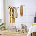 67 800 lb Porte-vêtements avec panier de rangement, portant à roulettes robuste en fer (2 pièces/carton, cintre pliable et portable)