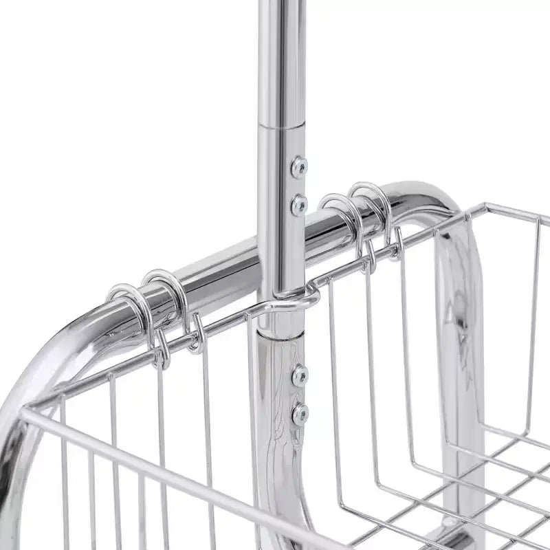 67 800 lb Porte-vêtements avec panier de rangement, portant à roulettes robuste en fer (2 pièces/carton, cintre pliable et portable)
