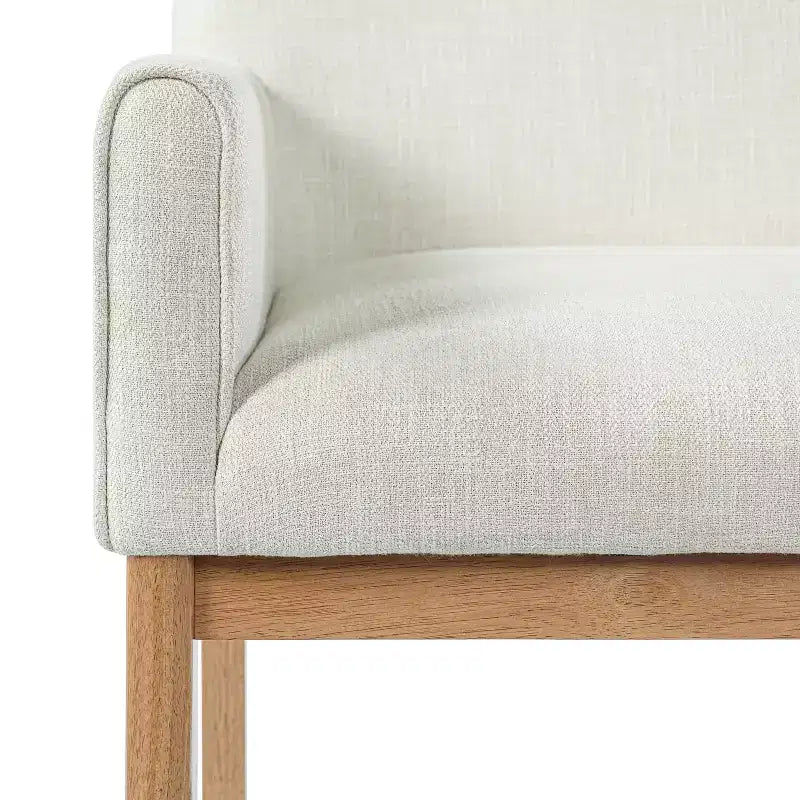 Chaises de salle à manger rembourrées modernes en bois d'hévéa avec accoudoirs (lot de 2)