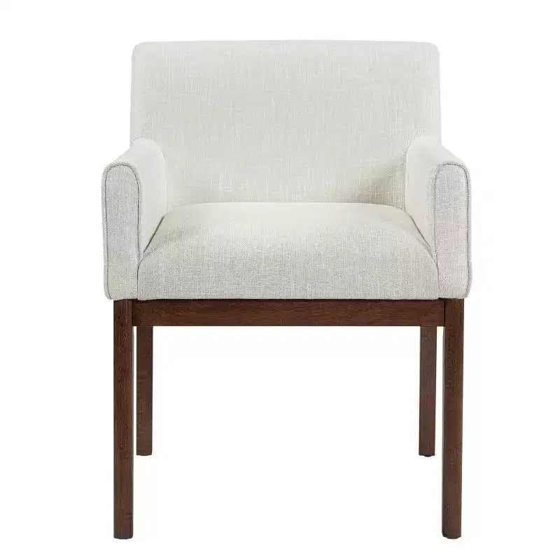 Chaises de salle à manger rembourrées modernes en bois d'hévéa avec accoudoirs (lot de 2)