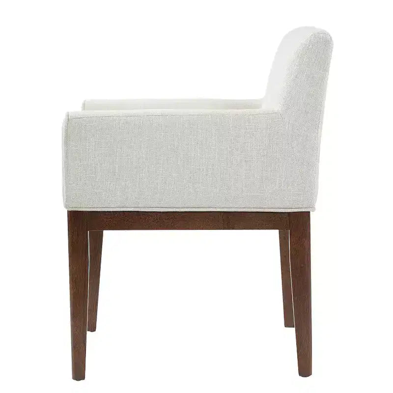 Chaises de salle à manger rembourrées modernes en bois d'hévéa avec accoudoirs (lot de 2)