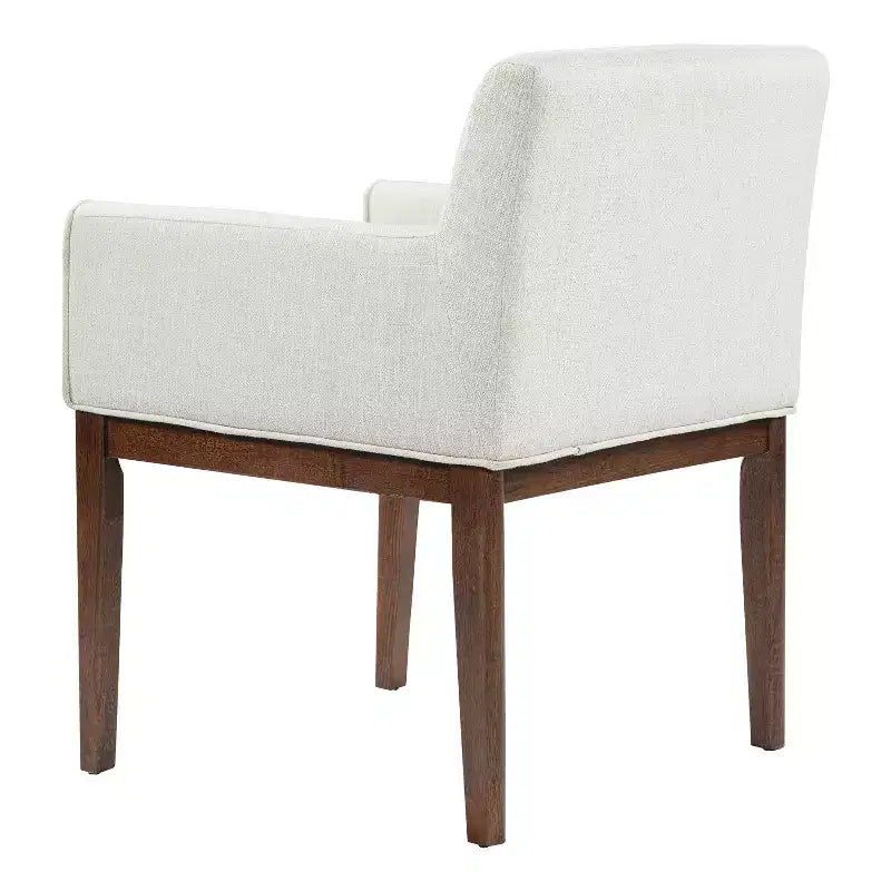 Chaises de salle à manger rembourrées modernes en bois d'hévéa avec accoudoirs (lot de 2)
